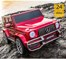 Load image into Gallery viewer, Licensed 2024 Mercedes GWagon G63 Painted Red Upgraded | 2 Seater | 24V | 4x4 Kids Ride-On | Leather Seats | Pre Order | Rubber Tires | Remote
