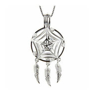 Dream Catcher Sterling Silver Cage Necklace Set