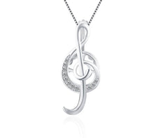 Load image into Gallery viewer, Treble Clef Sterling Silver Cage Pendant
