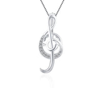 Treble Clef Sterling Silver Cage Pendant