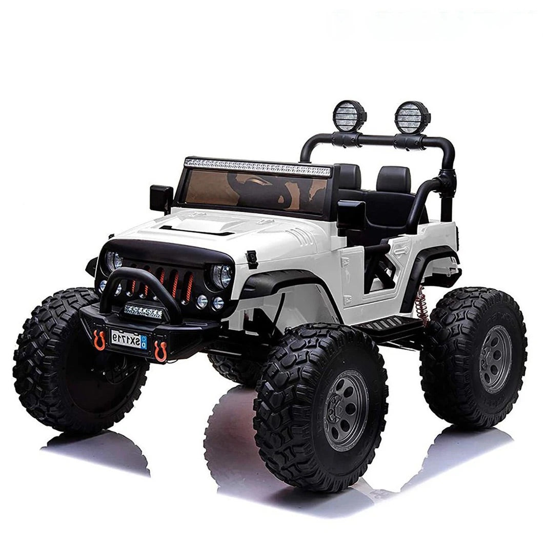 Upgraded 2024 Licensed 12V Off-Road Lifted JEEP Wrangler | Leather Seats | Rubber Tires | 2 Seater | 4x4 | Remote