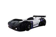 Load image into Gallery viewer, Super Cool 2024 Upgraded Premium Police Race Car Twin Bed | LED Lights | Opening Doors | Remote Controlled | Free Mattress | Holds 300 Lbs
