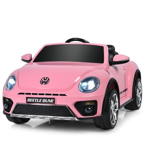 New 2024 Item | 12V Licensed Volkswagen Beetle Kids Ride On Car 1 Seater Upgraded | Open Doors | Lights | Ages 1-8 | Remote