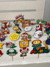 Load image into Gallery viewer, Super Mario Cupcake Toppers
