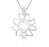 Sunflower Sterling Silver Cage Pendant