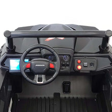 Load image into Gallery viewer, New Years Sale | ECD 2022 Upgraded UTV Black UTV MX XXL 200 Watts 2 Motors 24V 2 Seater Ride-On Leather Seats TV Screen Rubber Tires &amp; Remote
