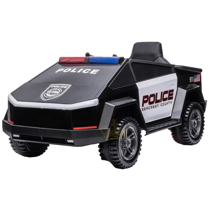 New Item 2025 Upgraded 4x4 | 12V Police Officer Ride On For Kids | Rubber Wheels |Leather Seat | Remote | Ages 1-6