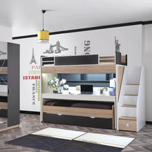 Load image into Gallery viewer, Super Cool New City Loft Bed With Desk - Grey | LED Lights
