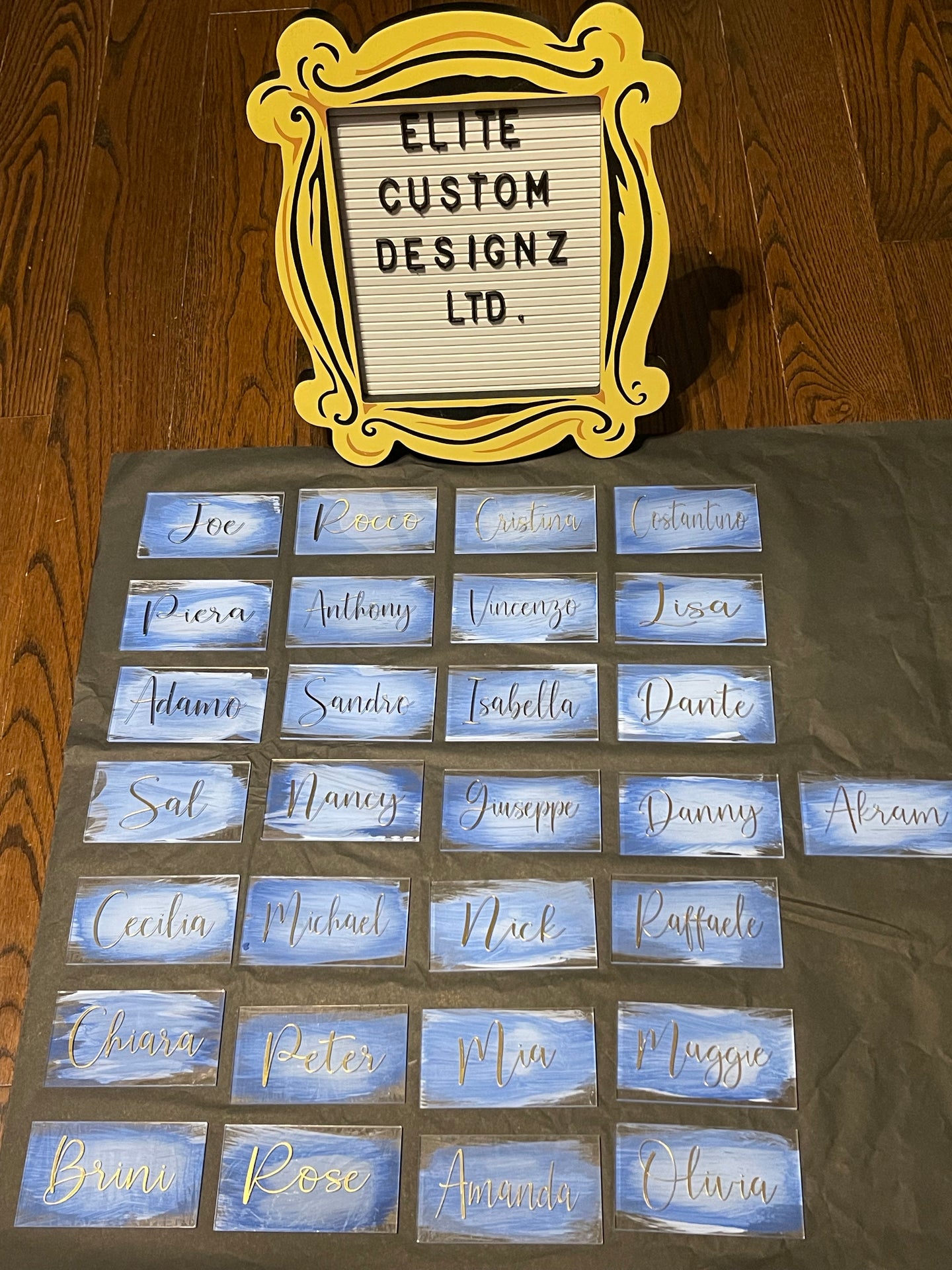 Acrylic Painted Rectangle Name Place Cards