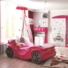 Load image into Gallery viewer, Super Adorable Princess Carriage Canopy Bed | Twin Bed | Ages 2-12 | High Quality | Easy Assembly
