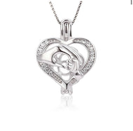 Mothers Love Sterling Silver Cage Necklace Set
