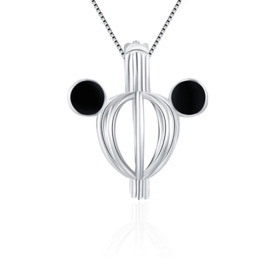 Mouse Sterling Silver Cage Pendant