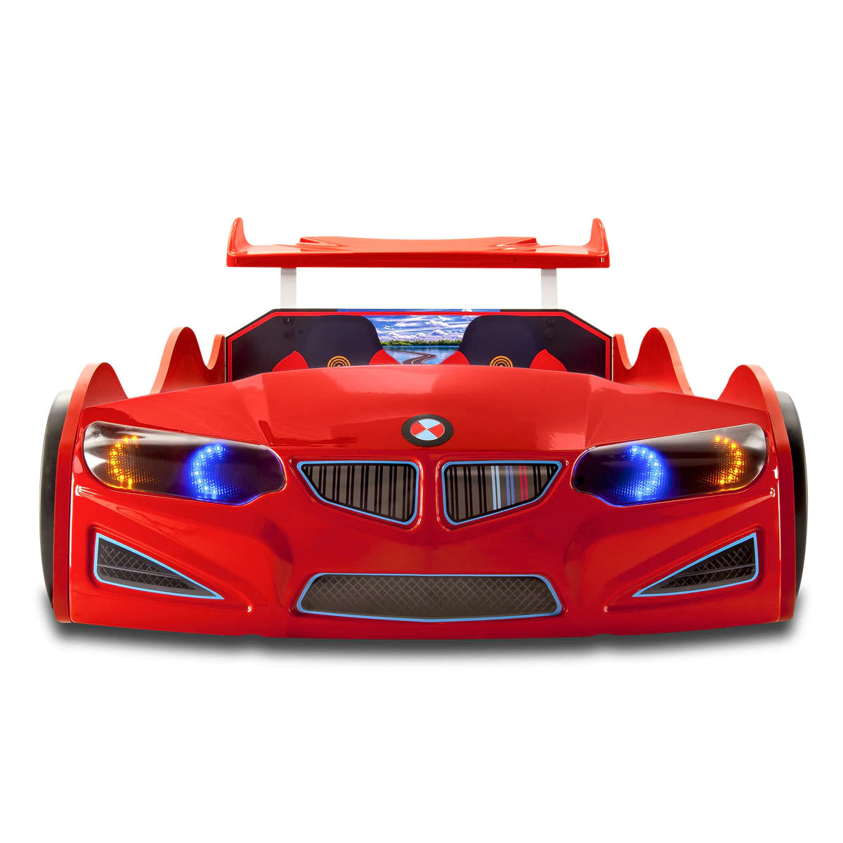 Super Cool Red GT1 Race Car Bed W/Free Mattress | LED Lights