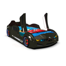 Load image into Gallery viewer, Super Cool Upgraded 2024 MZ Race Car Bed | LED Lights | Remote Sounds | Easy Assembly | Opening Doors | Holds 300lbs
