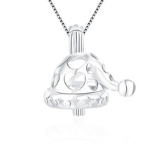 Load image into Gallery viewer, Santa Hat Sterling Silver Cage Necklace Set
