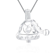 Santa Hat Sterling Silver Cage Necklace Set