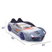 Load image into Gallery viewer, Super Cool 2024 Blue Moon Luxury Race Car Bed W/LEDS &amp; Sound Effects | Free Mattress | Twin

