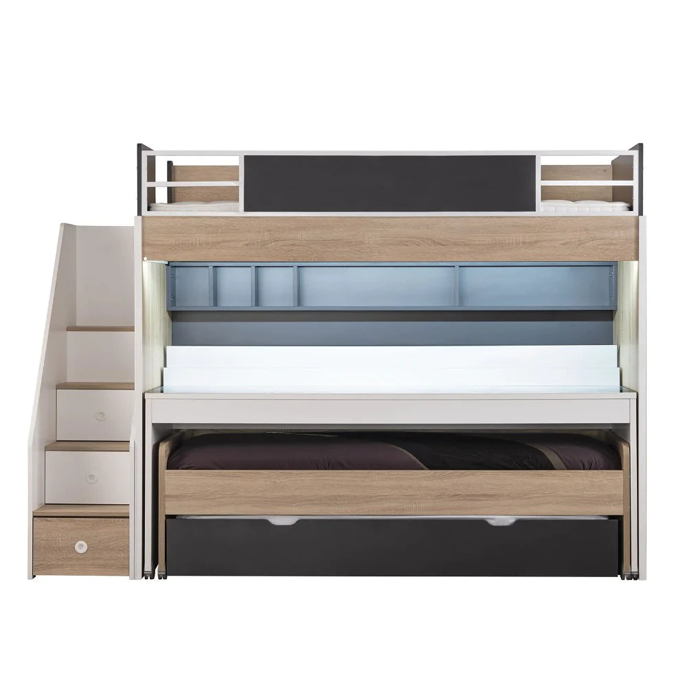Super Cool New City Loft Bed With Desk - Grey | LED Lights