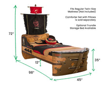 Load image into Gallery viewer, Super Cool Pirate Ship Twin Bed With out Trundle | Mattress Included
