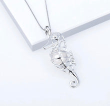 Load image into Gallery viewer, Seahorse Sterling Silver Cage Pendant
