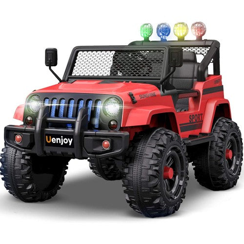 New 2024 Item | 12V Kids Ride On Cool Jeep Truck Upgraded with Wheels Suspension | Small 2 Seat | Remote | Up To 5-7 Kph