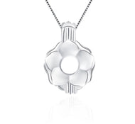 Flower Bloom Sterling Silver Cage Necklace Set