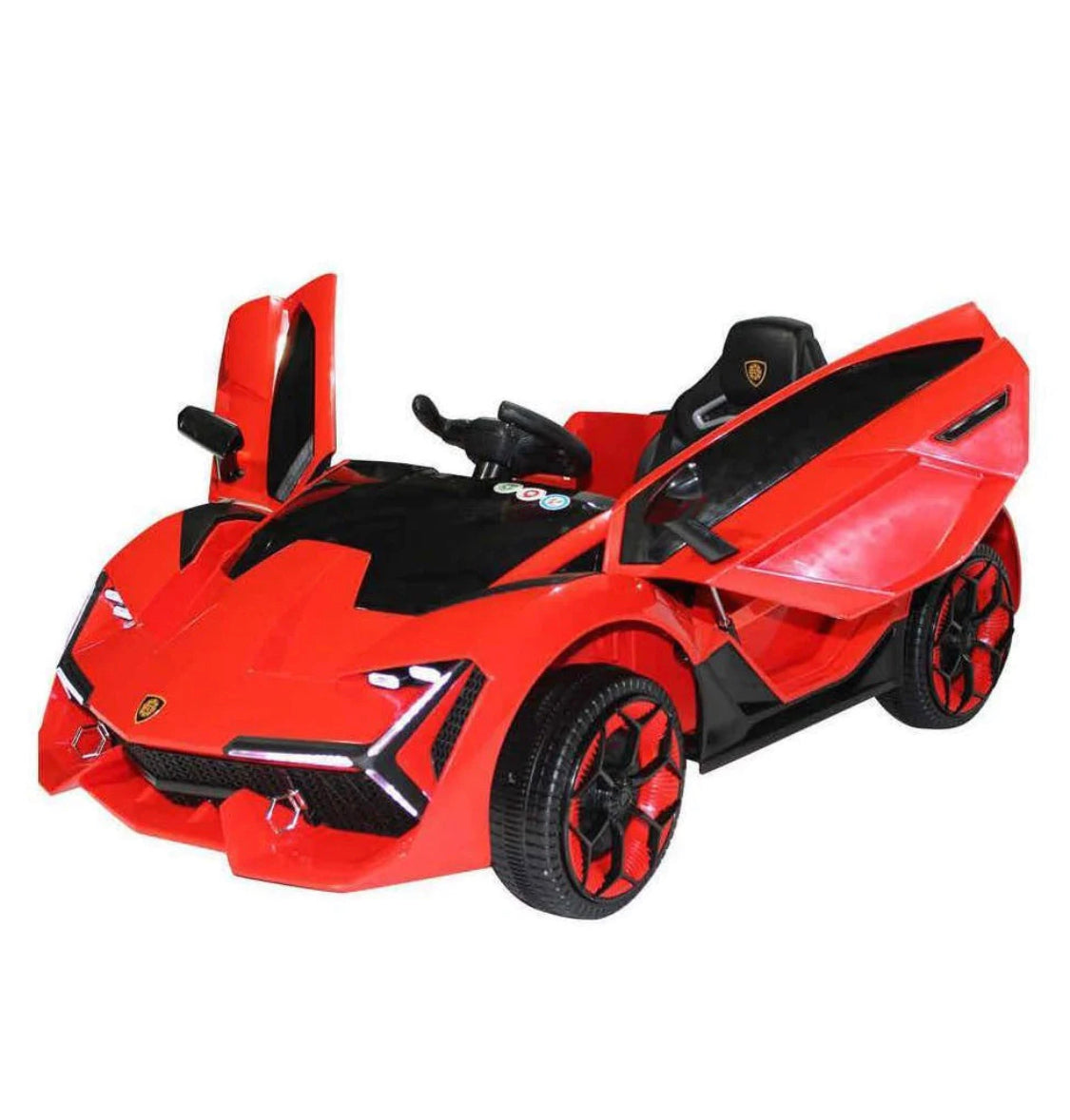 12V | 2024 Lamborghini Style Powerfull Dual Motor | Ages 1-7 | Ride On Car | Leather Seat| Remote | 1 Seater | 2 Colours