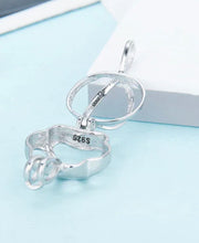 Load image into Gallery viewer, Paw Print Sterling Silver Cage Necklace Set
