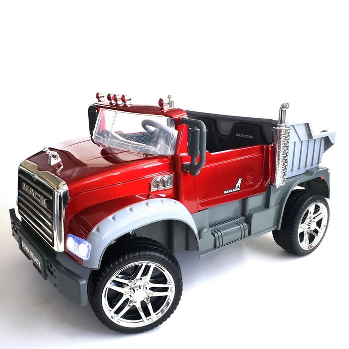 Upgraded Licensed 2025 Mack Truck 24V 2 Seater Ride On Leather Seats Rubber Tires Remote Pre Order