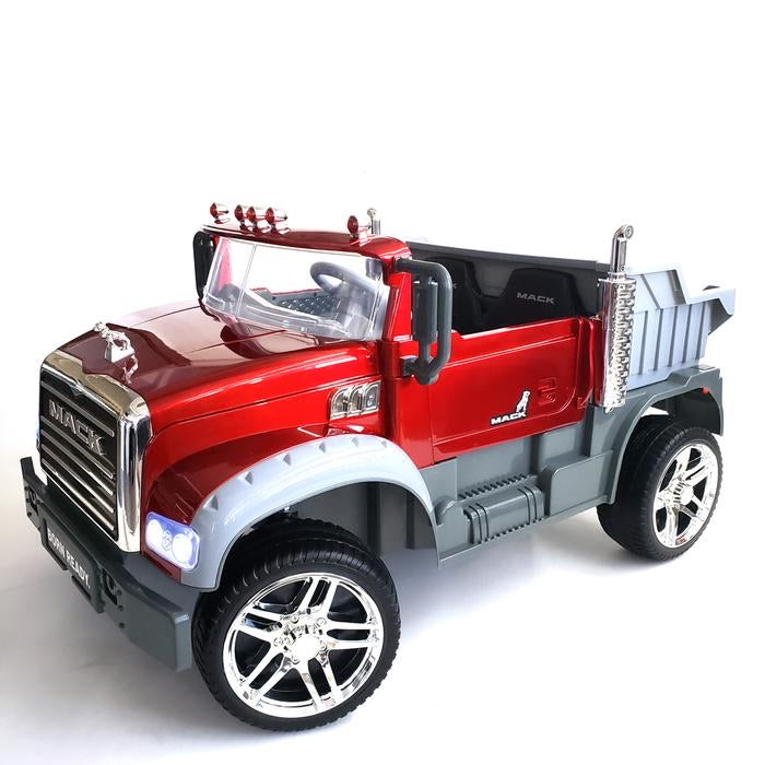 Upgraded Licensed 2025 Mack Truck 24V | 2 Seater Ride-On | Leather Seats | Rubber Tires | Remote | Pre Order