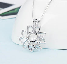 Load image into Gallery viewer, Sunflower Sterling Silver Cage Necklace Set
