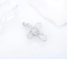 Load image into Gallery viewer, Classy Fashion Cross Sterling Silver Cage Necklace Set
