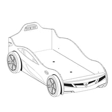 Load image into Gallery viewer, Super Cool 2024 Coupe Race Car Bed | Guardrails Included
