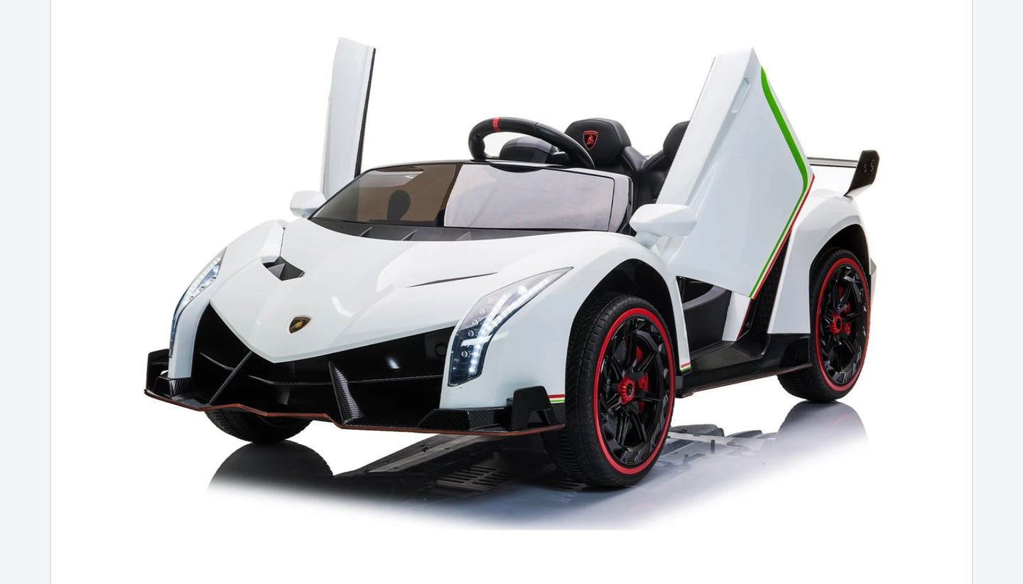 {Pick Up Only Assembled} Licensed 2024 Lamborghini Veneno | Upgraded 24V | 4x4 Ride-On 2 Seater | Leather Seats | Rubber Tires | Remote