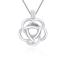 Load image into Gallery viewer, Rose Blossom Sterling Silver Cage Necklace Set
