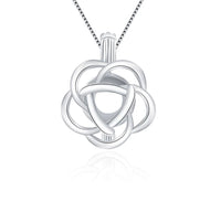 Rose Blossom Sterling Silver Cage Necklace Set