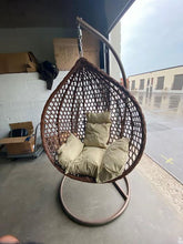 Load image into Gallery viewer, Outdoor Patio Egg Swing Chair W/  Stand, Cushion, Pole, Basket - Heavy Duty Chair In 4 Colours | Cushions in 4 Colours
