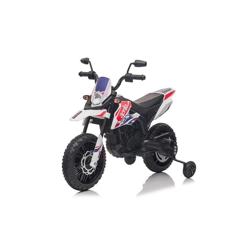 New 2024 Licensed Upgraded Aprilia 1 Seater 12V Motorcycle W Training Wheels | LED Lights | Ages 3-8 | Remote