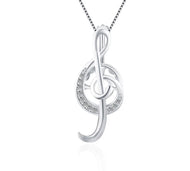 Treble Clef Sterling Silver Cage Necklace Set