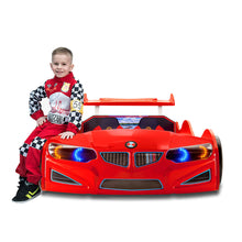 Load image into Gallery viewer, Super Cool Red GT1 Race Car Bed W/Free Mattress | LED Lights

