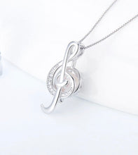 Load image into Gallery viewer, Treble Clef Sterling Silver Cage Necklace Set
