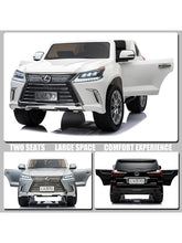 Load image into Gallery viewer, Licensed 2024 Lexus LX570 Upgraded | 12V Ride-On | 2 Seater | Leather Seats | Rubber Tires | Remote
