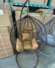 Load image into Gallery viewer, Outdoor Patio Egg Swing Chair W/  Stand, Cushion, Pole, Basket - Heavy Duty Chair In 4 Colours | Cushions in 4 Colours
