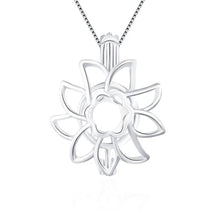 Load image into Gallery viewer, Sunflower Sterling Silver Cage Necklace Set
