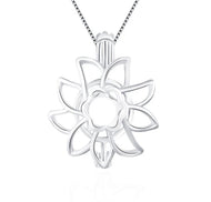 Sunflower Sterling Silver Cage Necklace Set