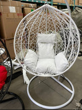 Load image into Gallery viewer, Outdoor Patio Egg Swing Chair W/  Stand, Cushion, Pole, Basket - Heavy Duty Chair In 4 Colours | Cushions in 4 Colours
