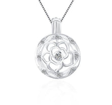 Load image into Gallery viewer, Dazzling Rose Bloom Sterling Silver Cage Necklace Set
