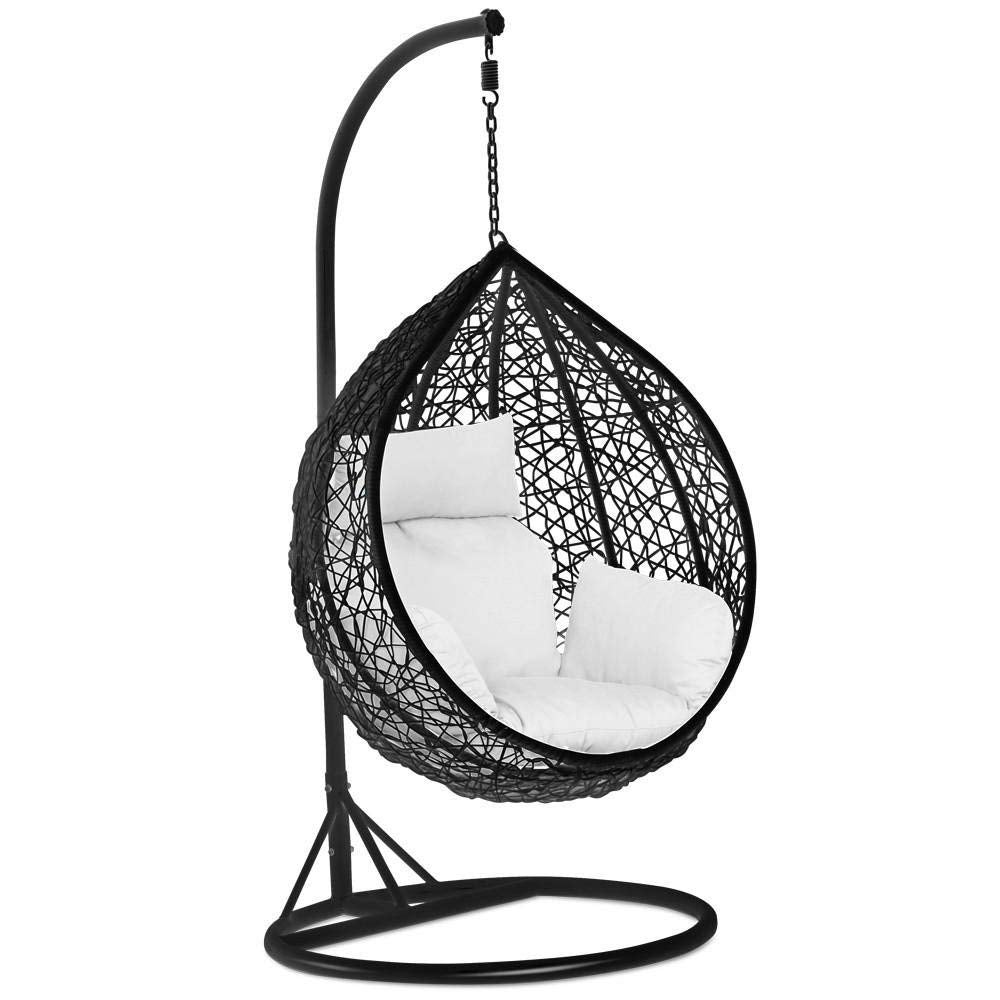 Outdoor Patio Egg Swing Chair W/  Stand, Cushion, Pole, Basket - Heavy Duty Chair In 4 Colours | Cushions in 4 Colours