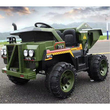 Load image into Gallery viewer, Two Seater 2024 | 4×4 Off-Road 12 V Ride On Upgraded Camoflage Dump Truck | Leather Seat | Remote |
