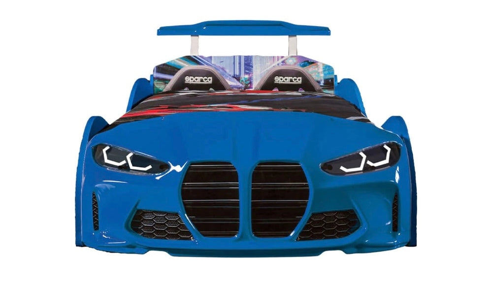 Super Cool 2024 Blue GTX Race Car Bed Upgraded | LED Lights